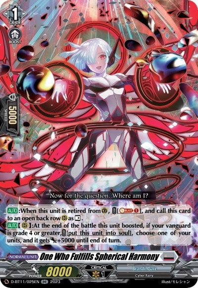 Image for One Who Fulfills Spherical Harmony (D-BT11: Clash of the Heroes) (D-BT11/025EN) - Cardfight Vanguard