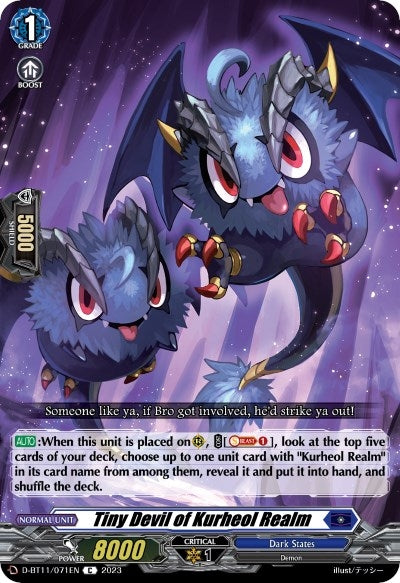 Image for Tiny Devil of Kurheol Realm (D-BT11: Clash of the Heroes) (D-BT11/071EN) - Cardfight Vanguard