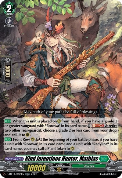 Image for Kind Intentions Hunter, Mathias (D-BT11: Clash of the Heroes) (D-BT11/032EN) - Cardfight Vanguard