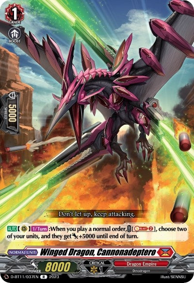 Image for Winged Dragon, Cannonadeptero (D-BT11: Clash of the Heroes) (D-BT11/037EN) - Cardfight Vanguard