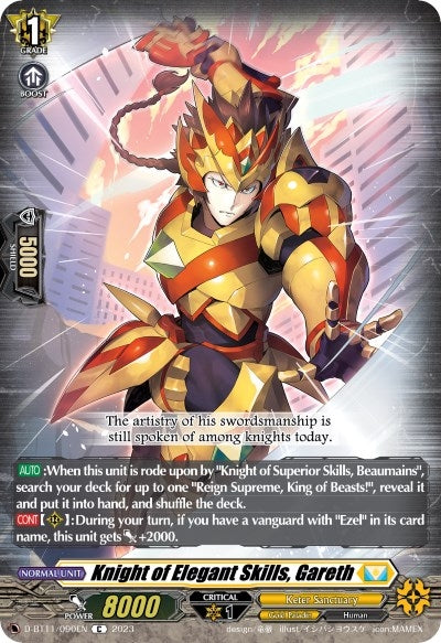 Image for Knight of Elegant Skills, Gareth (D-BT11: Clash of the Heroes) (D-BT11/090EN) - Cardfight Vanguard