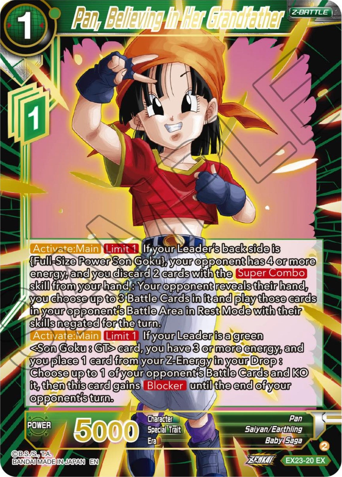 Image for Pan, Believing in Her Grandfather (Expansion Deck Box Set 23: Premium Anniversary Box 2023) (EX23-20) - Dragon Ball Super: Masters