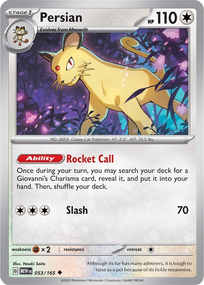Image for Persian (SV: Scarlet & Violet 151) (053/165) - Pokemon