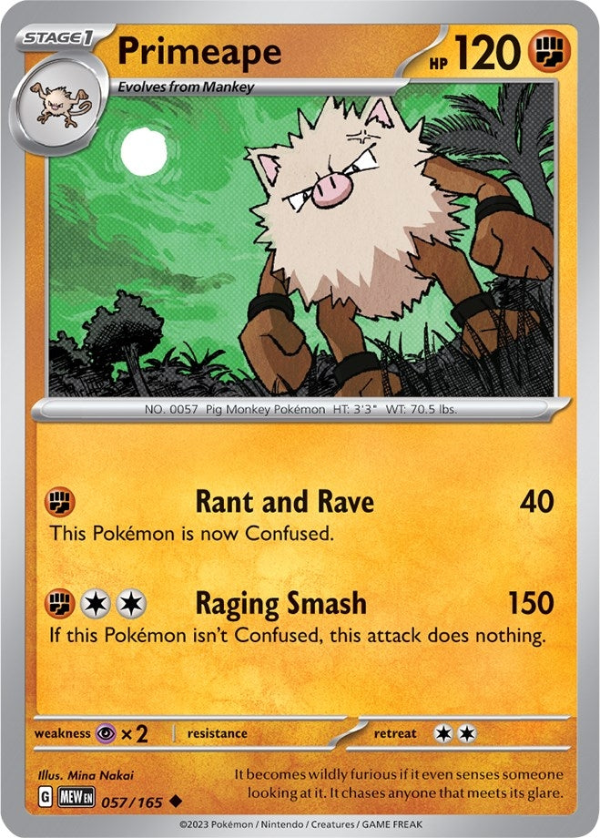 Image for Primeape (SV: Scarlet & Violet 151) (057/165) - Pokemon