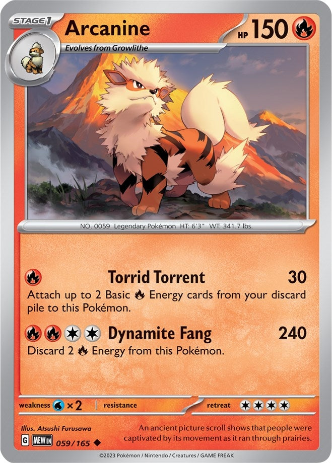 Image for Arcanine (SV: Scarlet & Violet 151) (059/165) - Pokemon