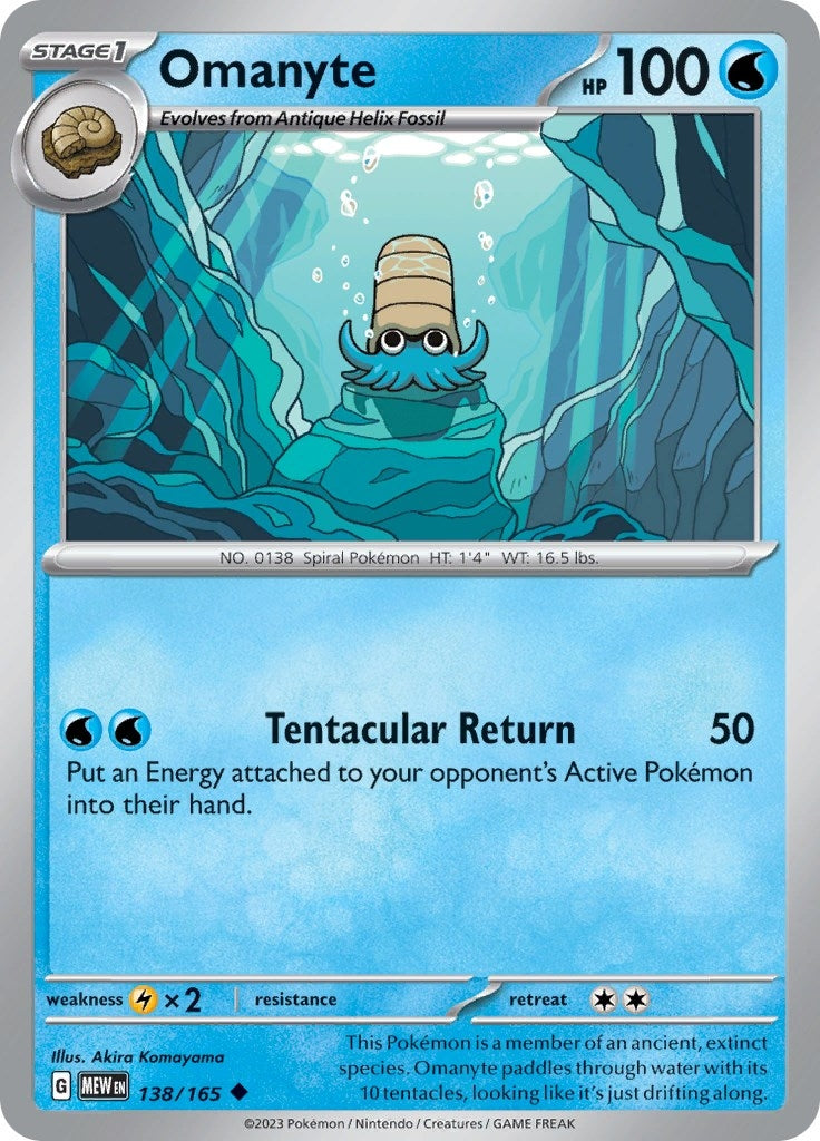 Image for Omanyte (SV: Scarlet & Violet 151) (138/165) - Pokemon