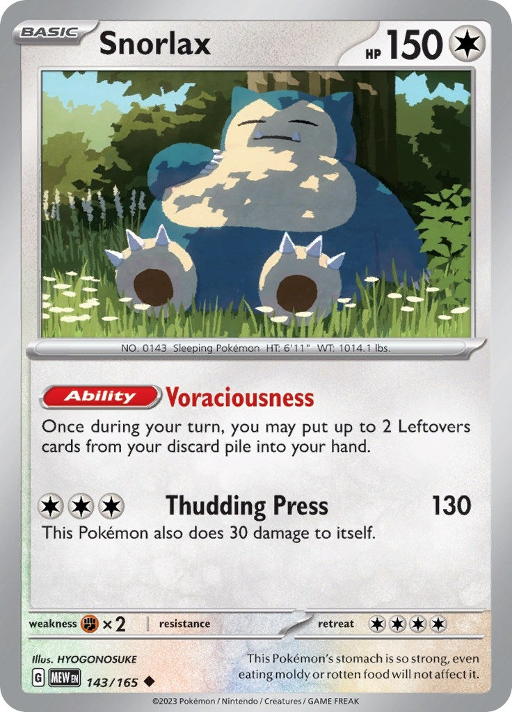 Image for Snorlax (SV: Scarlet & Violet 151) (143/165) - Pokemon