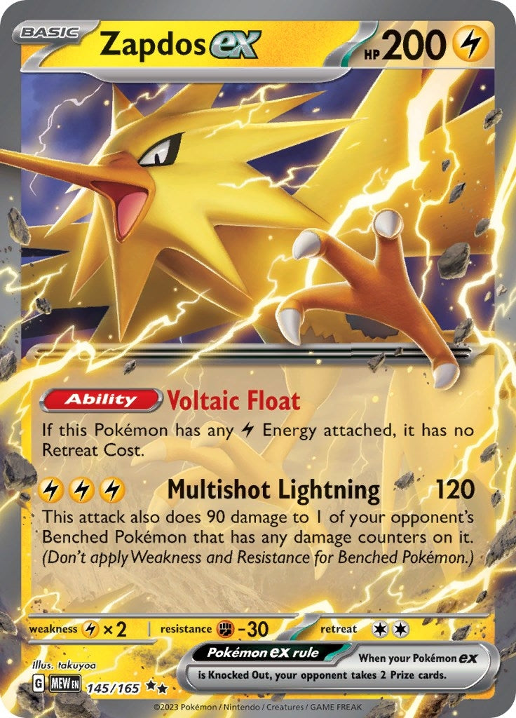 Image for Zapdos ex (SV: Scarlet & Violet 151) (145/165) - Pokemon