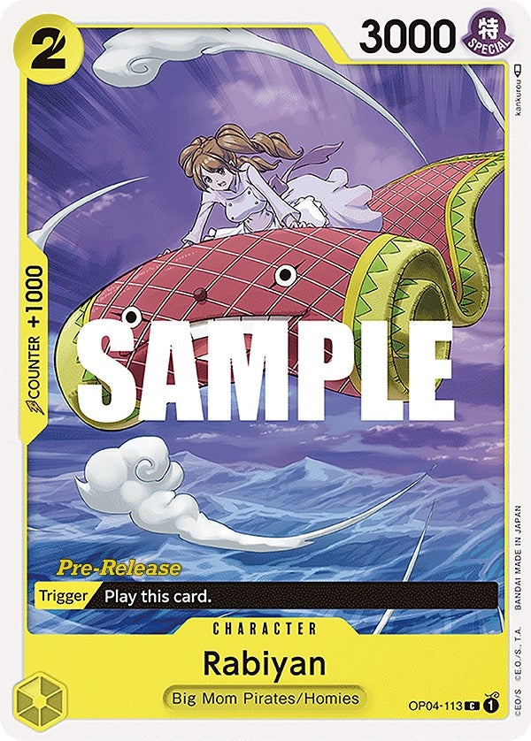 Image for Rabiyan (Kingdoms of Intrigue Pre-Release Cards) (OP04-113) - One Piece Card Game