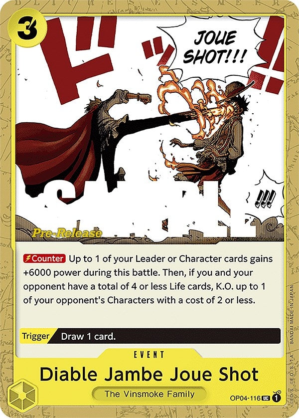 Image for Diable Jambe Joue Shot (Kingdoms of Intrigue Pre-Release Cards) (OP04-116) - One Piece Card Game