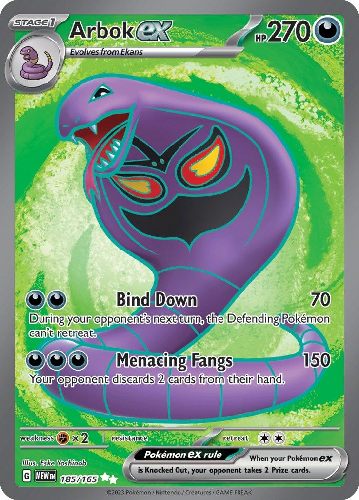 Image for Arbok ex (SV: Scarlet & Violet 151) (185/165) - Pokemon