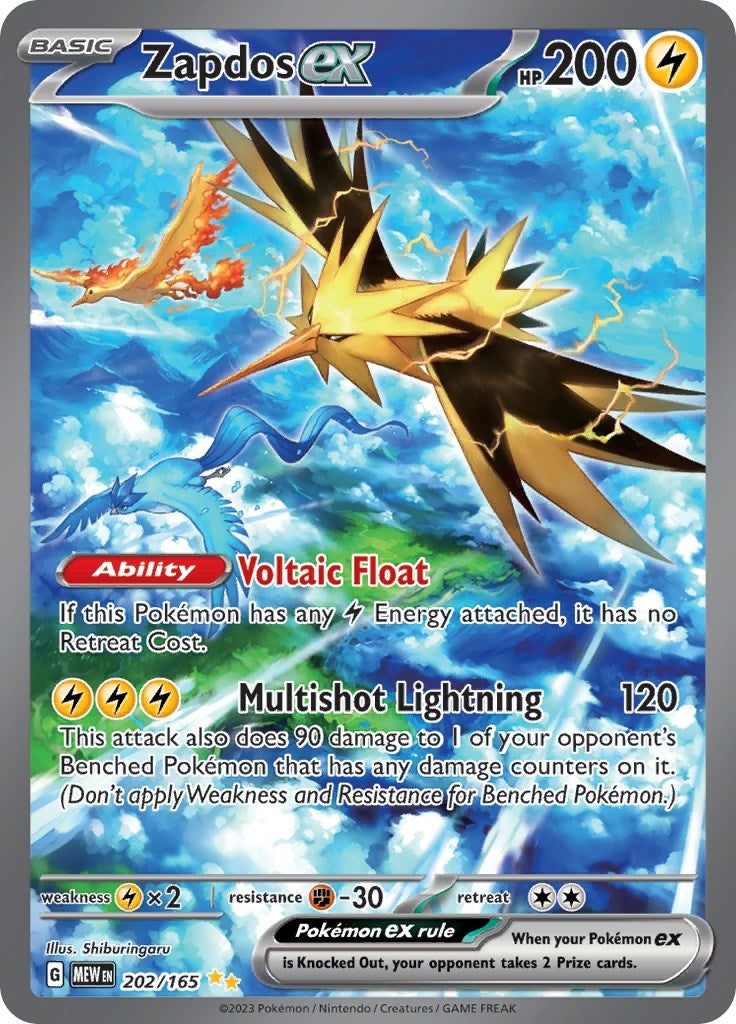 Image for Zapdos ex (SV: Scarlet & Violet 151) (202/165) - Pokemon