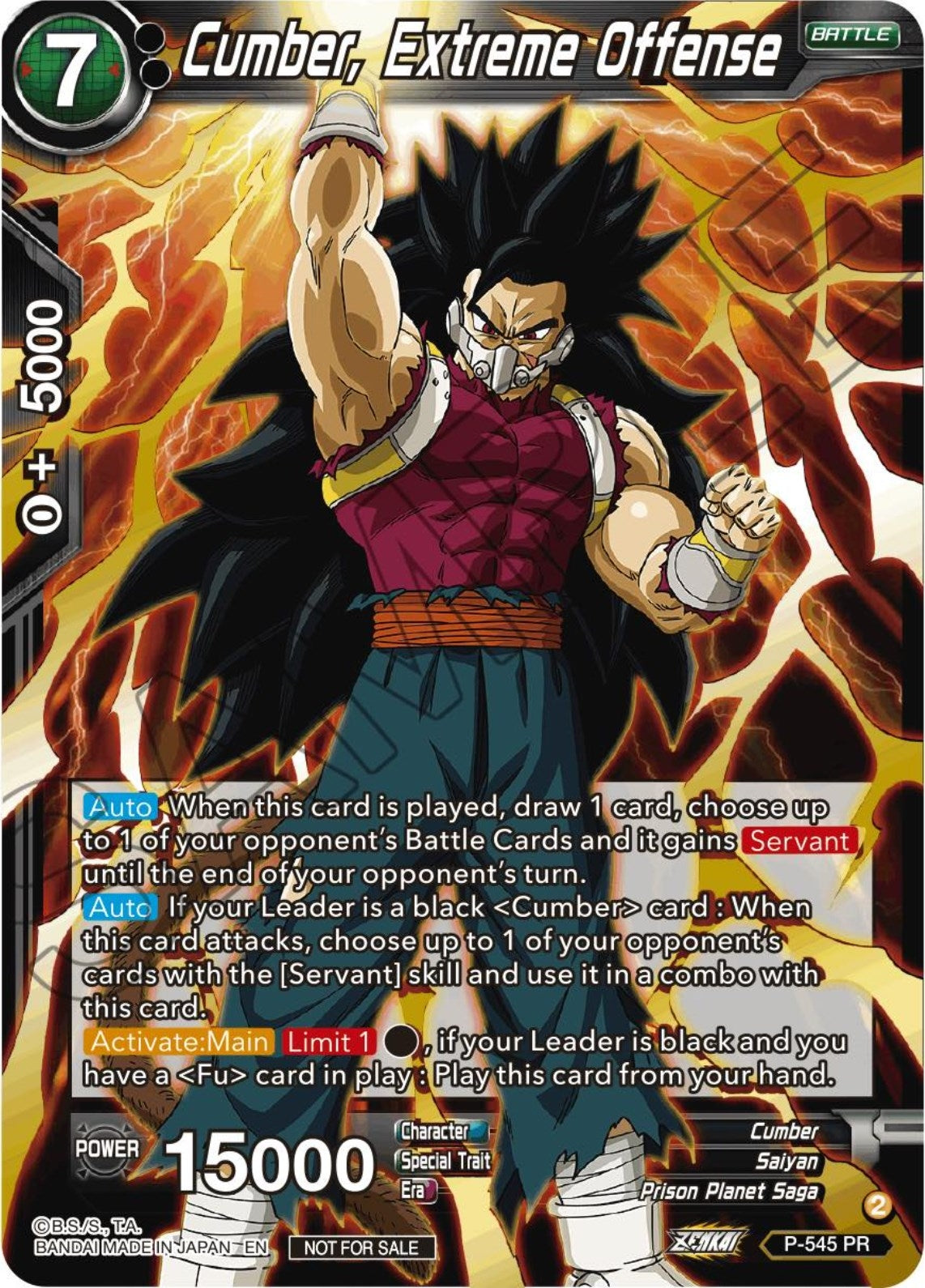 Image for Cumber, Extreme Offense (Championship Selection Pack 2023 Vol.3) (Gold-Stamped) (Tournament Promotion Cards) (P-545) - Dragon Ball Super: Masters