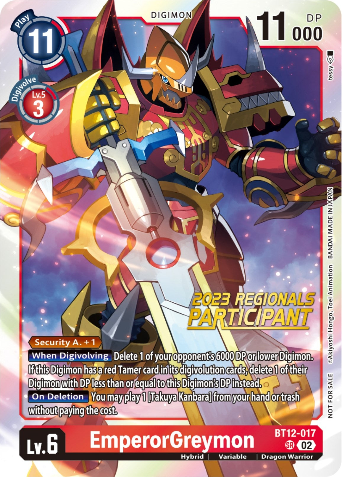 Image for EmperorGreymon (2023 Regionals Participant) (BT12) (12017)