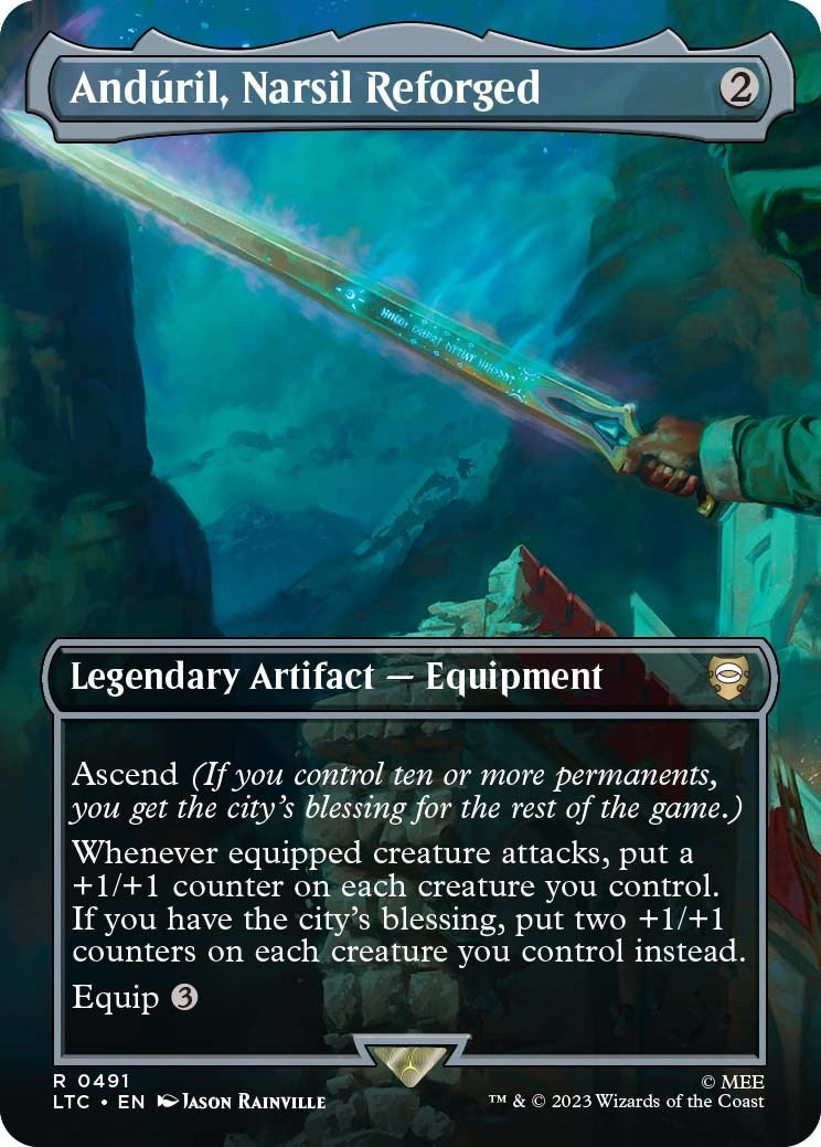 Image for Anduril, Narsil Reforged (Borderless) (Commander: The Lord of the Rings: Tales of Middle-earth) (491) - Magic: The Gathering