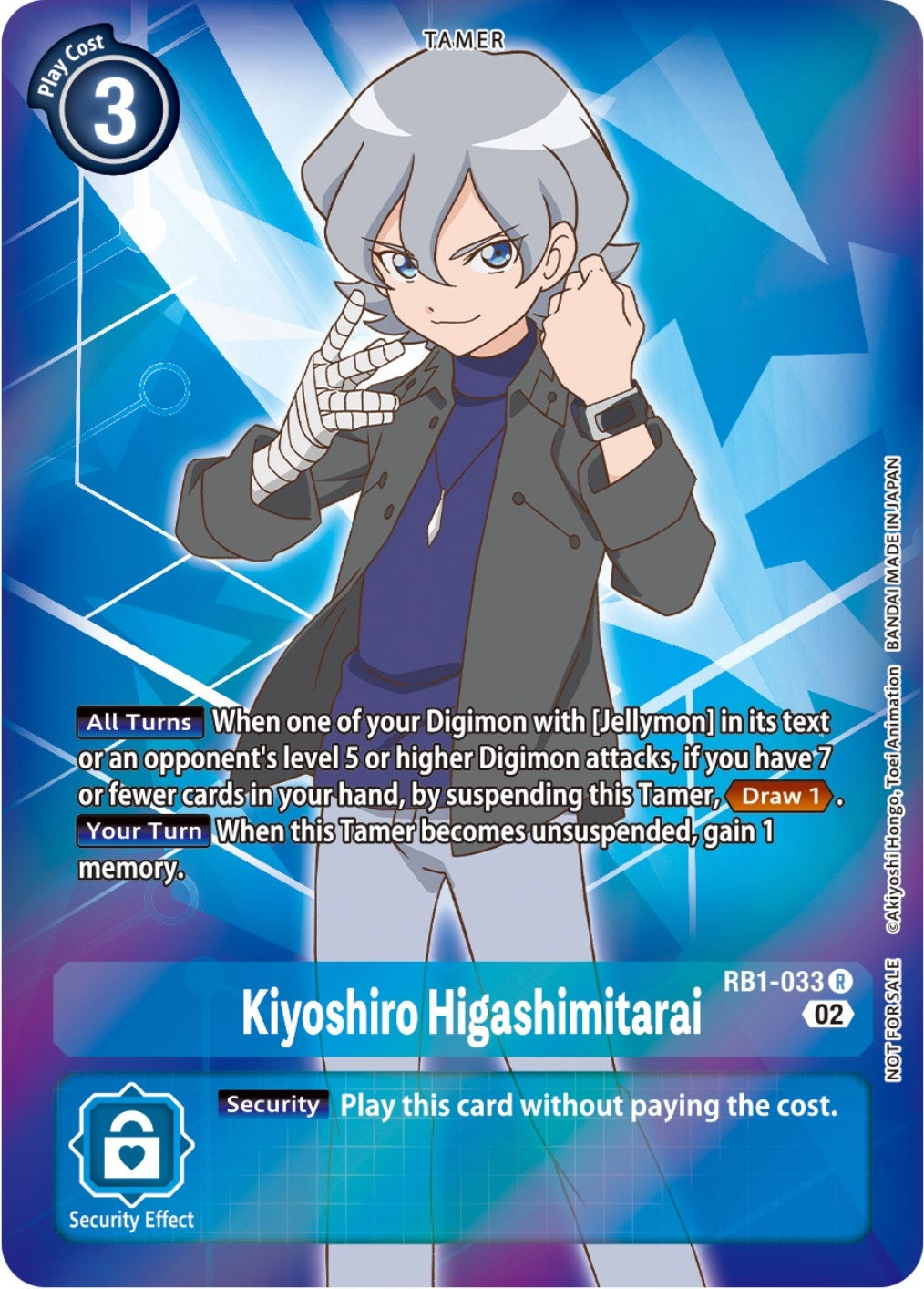 Image for Kiyoshiro Higashimitarai (Resurgence Booster Box Promotion Pack) (RB1-033 R) [Resurgence Booster] - Digimon Card Game