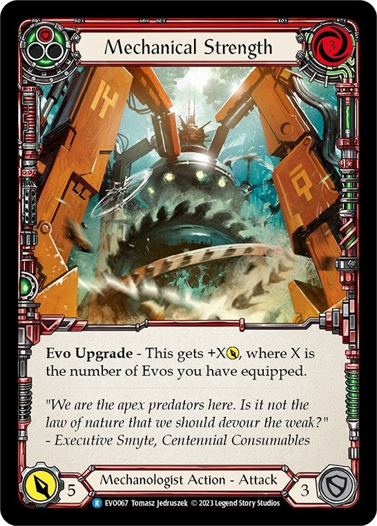Image for Mechanical Strength (Red) (Bright Lights) (EVO067) - Flesh and Blood TCG
