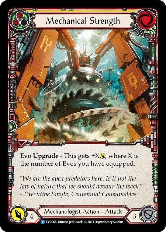 Image for Mechanical Strength (Yellow) (Bright Lights) (EVO068) - Flesh and Blood TCG