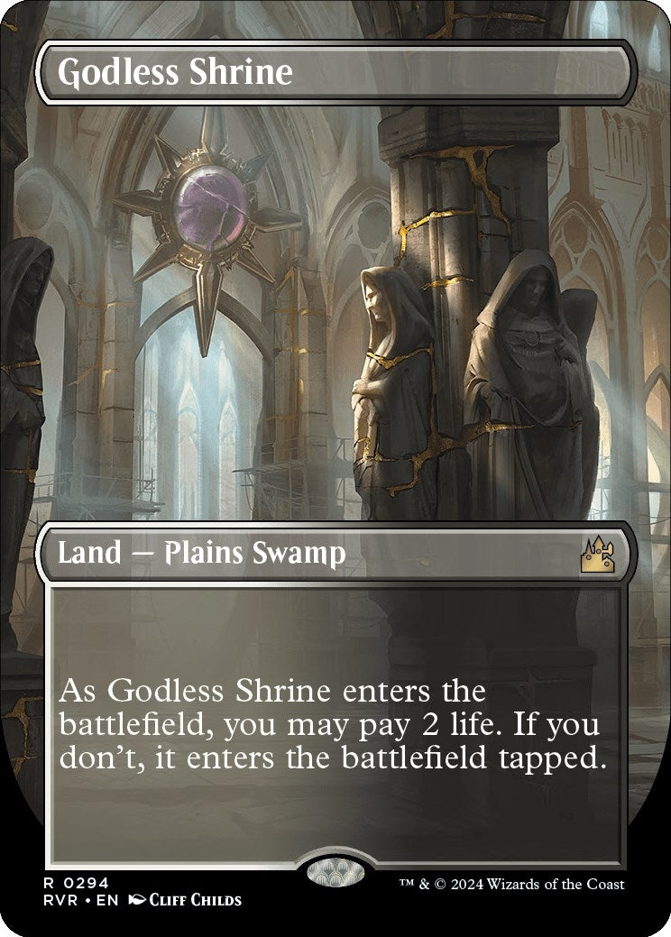 Image for Godless Shrine (Borderless) (Ravnica Remastered) (294) - Magic: The Gathering