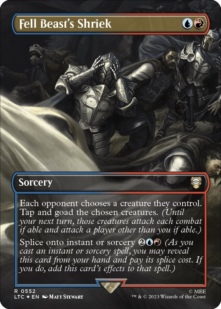 Image for Fell Beast's Shriek (Borderless) (Surge Foil) (Commander: The Lord of the Rings: Tales of Middle-earth) (552) - Magic: The Gathering