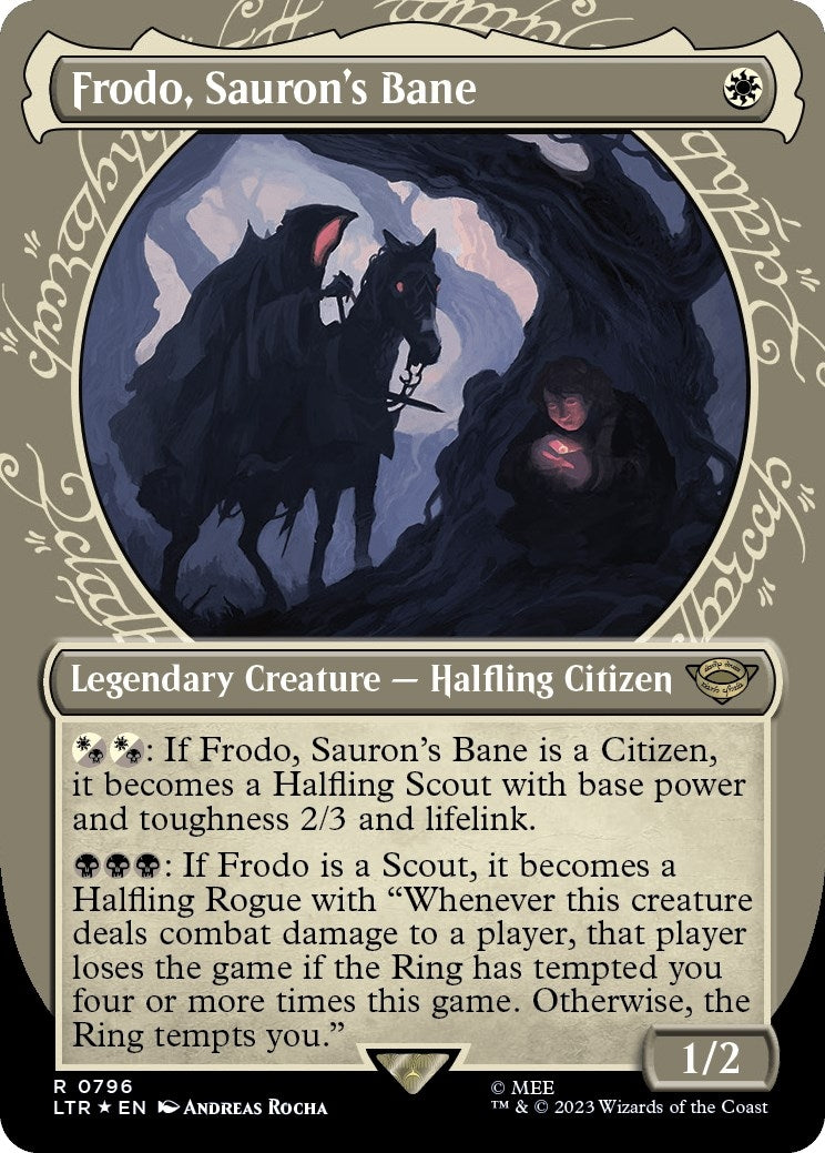 Image for Frodo, Sauron's Bane (Showcase) (Surge Foil) (Universes Beyond: The Lord of the Rings: Tales of Middle-earth) (796) - Magic: The Gathering