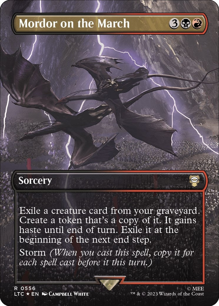 Image for Mordor on the March (Borderless) (Surge Foil) (Commander: The Lord of the Rings: Tales of Middle-earth) (556) - Magic: The Gathering