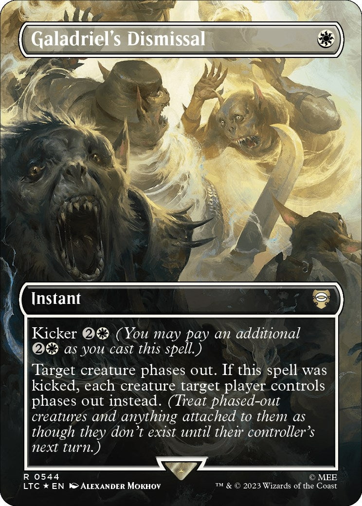 Image for Galadriel's Dismissal (Borderless) (Surge Foil) (Commander: The Lord of the Rings: Tales of Middle-earth) (544) - Magic: The Gathering