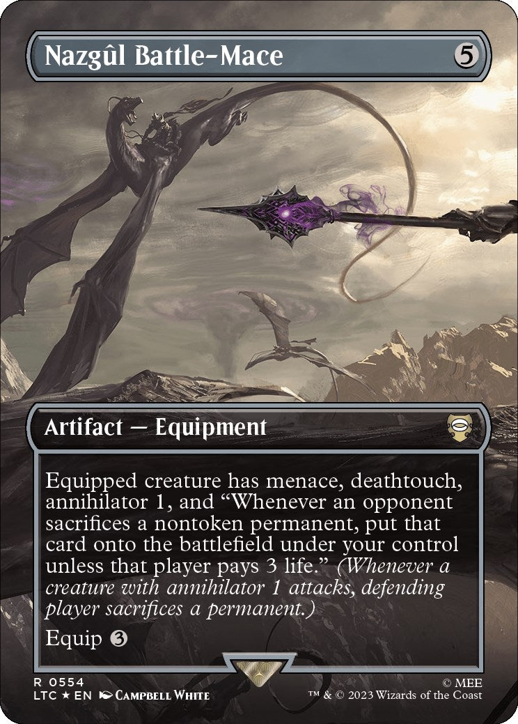Image for Nazgul Battle-Mace (Borderless) (Surge Foil) (Commander: The Lord of the Rings: Tales of Middle-earth) (554) - Magic: The Gathering