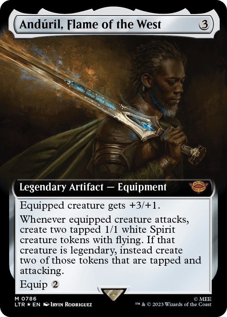 Image for Anduril, Flame of the West (Extended Art) (Surge Foil) (Universes Beyond: The Lord of the Rings: Tales of Middle-earth) (786) - Magic: The Gathering