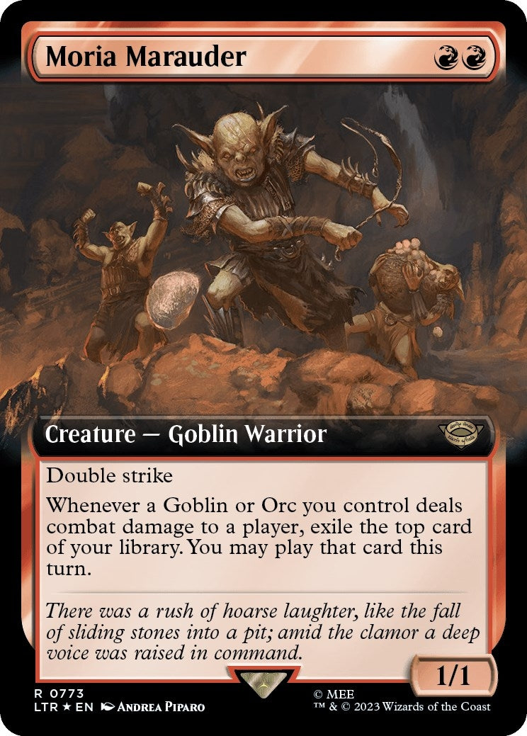 Image for Moria Marauder (Extended Art) (Surge Foil) (Universes Beyond: The Lord of the Rings: Tales of Middle-earth) (773) - Magic: The Gathering
