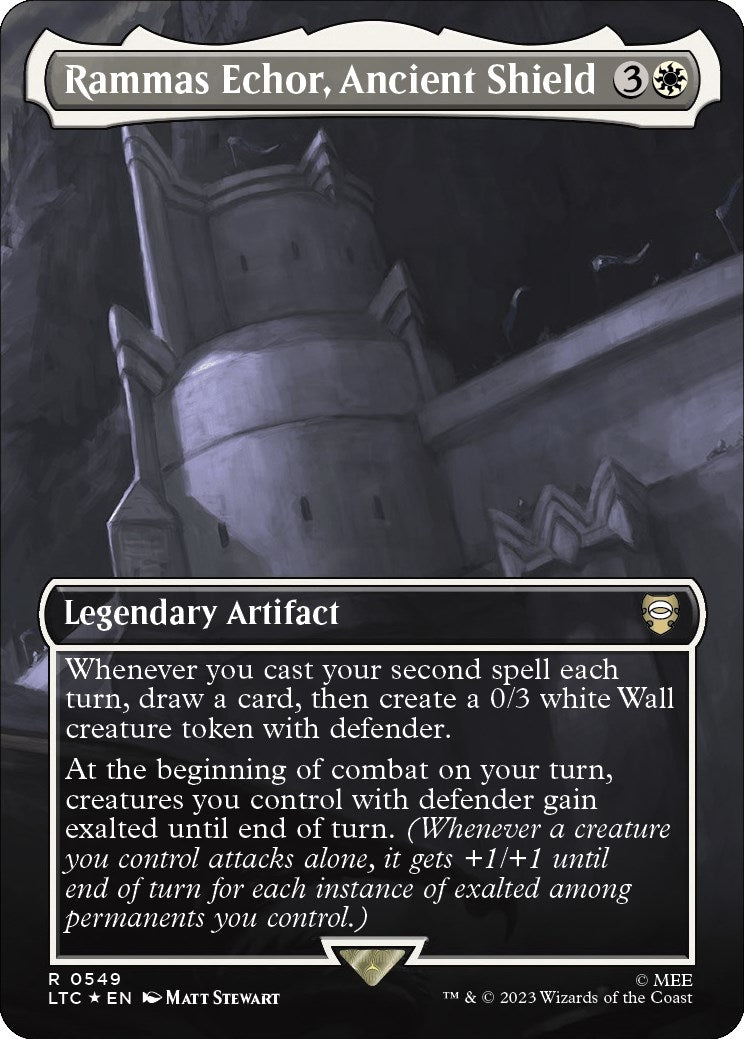 Image for Rammas Echor, Ancient Shield (Borderless) (Surge Foil) (Commander: The Lord of the Rings: Tales of Middle-earth) (549) - Magic: The Gathering