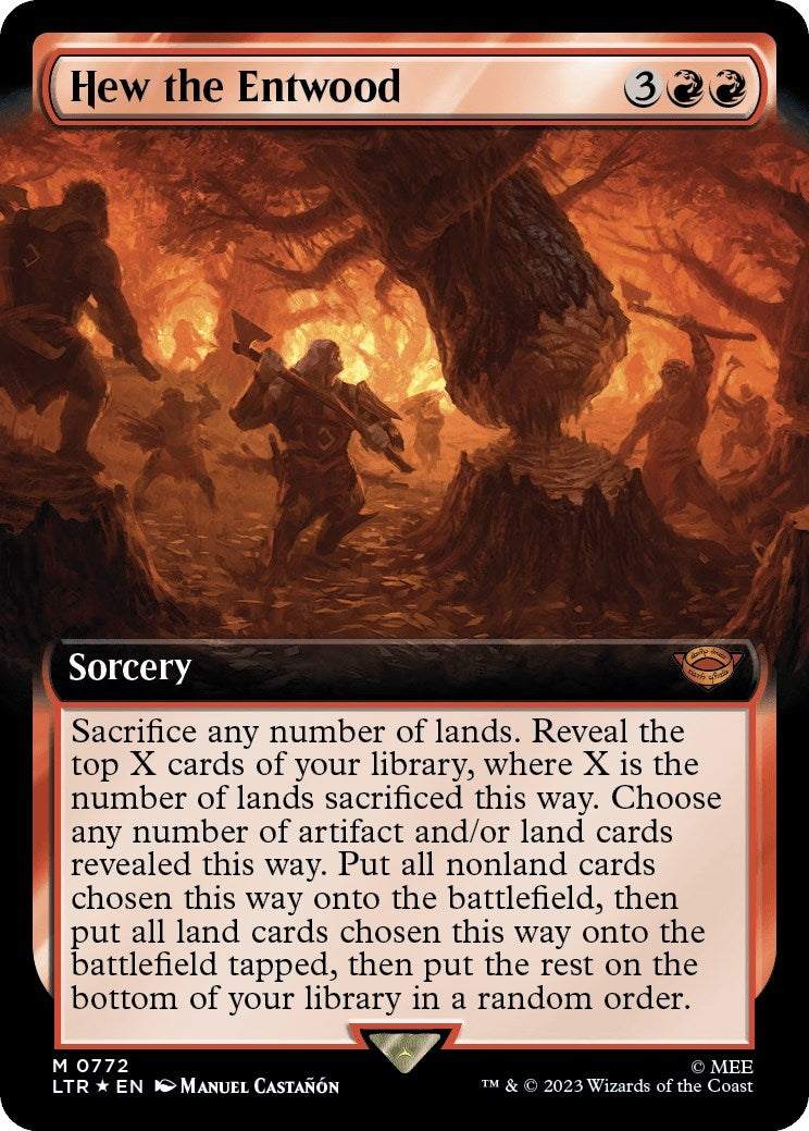 Image for Hew the Entwood (Extended Art) (Surge Foil) (Universes Beyond: The Lord of the Rings: Tales of Middle-earth) (772) - Magic: The Gathering