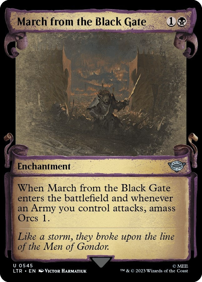Image for March from the Black Gate (Showcase Scrolls) (Universes Beyond: The Lord of the Rings: Tales of Middle-earth) (545) - Magic: The Gathering