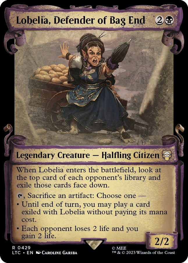 Image for Lobelia, Defender of Bag End (Showcase Scrolls) (Commander: The Lord of the Rings: Tales of Middle-earth) (429) - Magic: The Gathering