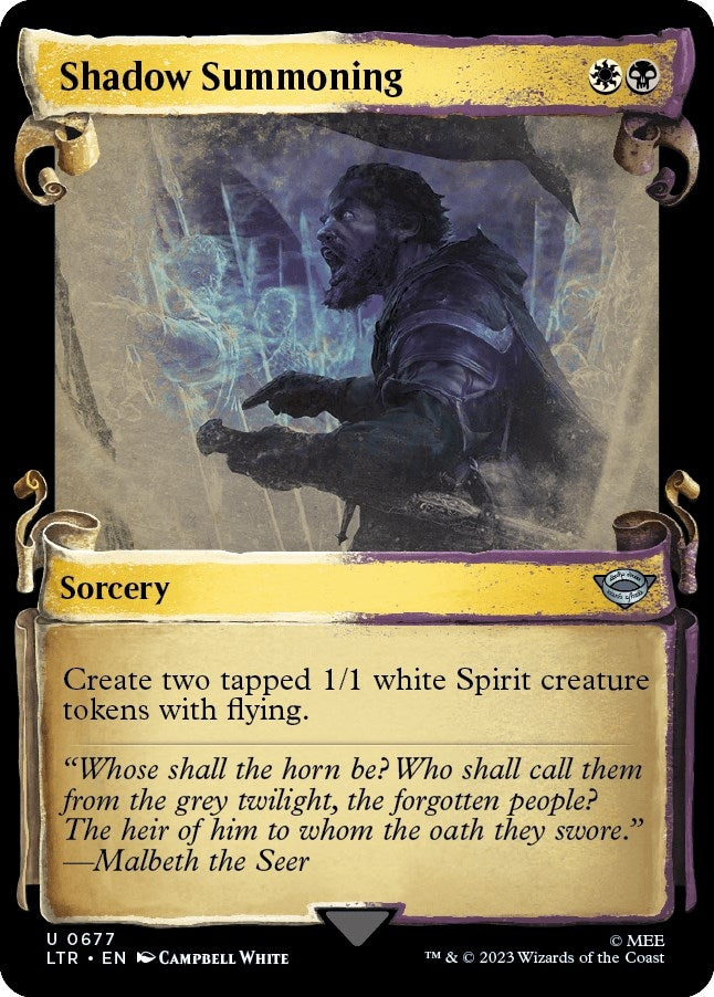 Image for Shadow Summoning (Showcase Scrolls) (Universes Beyond: The Lord of the Rings: Tales of Middle-earth) (677) - Magic: The Gathering