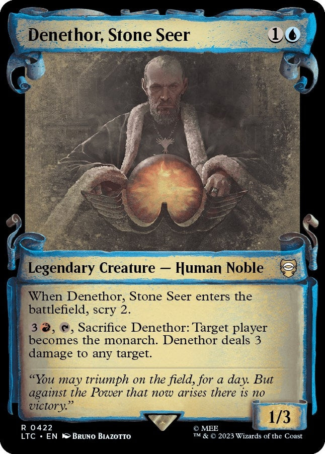 Image for Denethor, Stone Seer (Showcase Scrolls) (Commander: The Lord of the Rings: Tales of Middle-earth) (422) - Magic: The Gathering