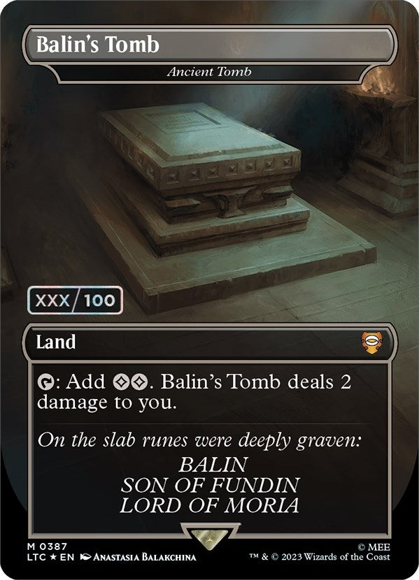 Image for Balin's Tomb - Ancient Tomb (Serial Numbered) (Commander: The Lord of the Rings: Tales of Middle-earth) (387) - Magic: The Gathering