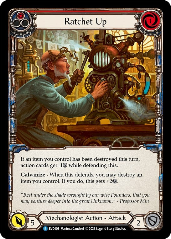 Image for Ratchet Up (Red) (Bright Lights) (EVO105) - Flesh and Blood TCG