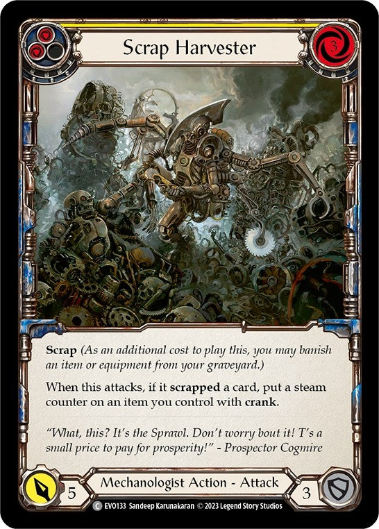 Image for Scrap Harvester (Yellow) (Bright Lights) (EVO133) - Flesh and Blood TCG