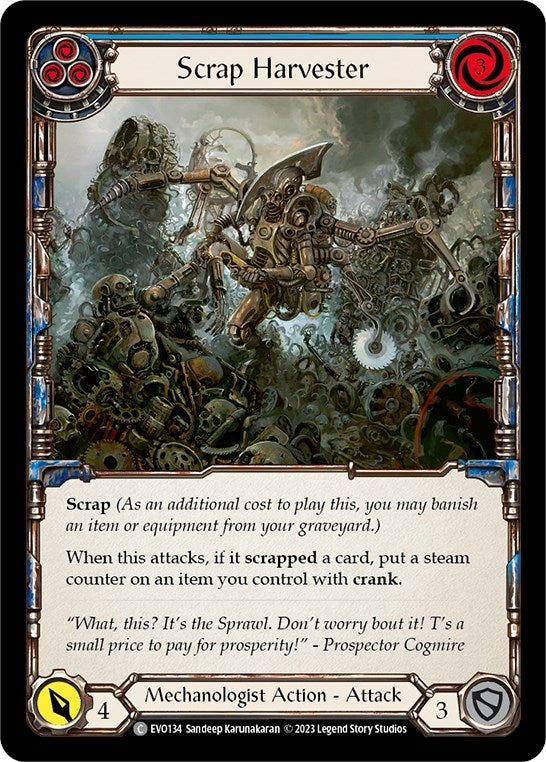 Image for Scrap Harvester (Blue) (Bright Lights) (EVO134) - Flesh and Blood TCG