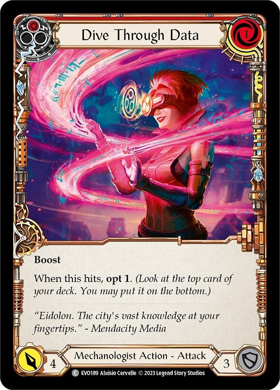 Image for Dive Through Data (Red) (Bright Lights) (EVO189) - Flesh and Blood TCG