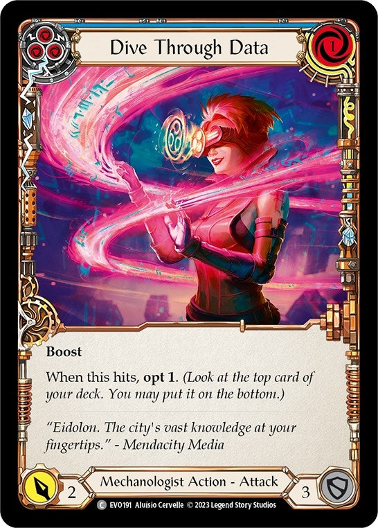 Image for Dive Through Data (Blue) (Bright Lights) (EVO191) - Flesh and Blood TCG