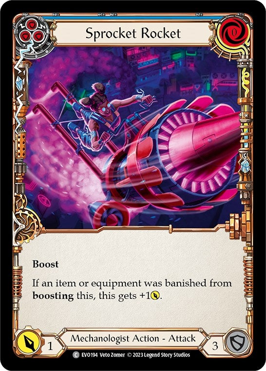 Image for Sprocket Rocket (Blue) (Bright Lights) (EVO194) - Flesh and Blood TCG