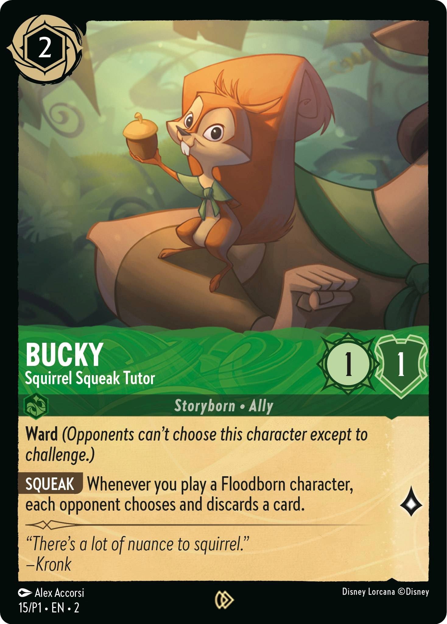 Image for Bucky - Squirrel Squeak Tutor (Disney Lorcana Promo Cards) (15) - Disney Lorcana