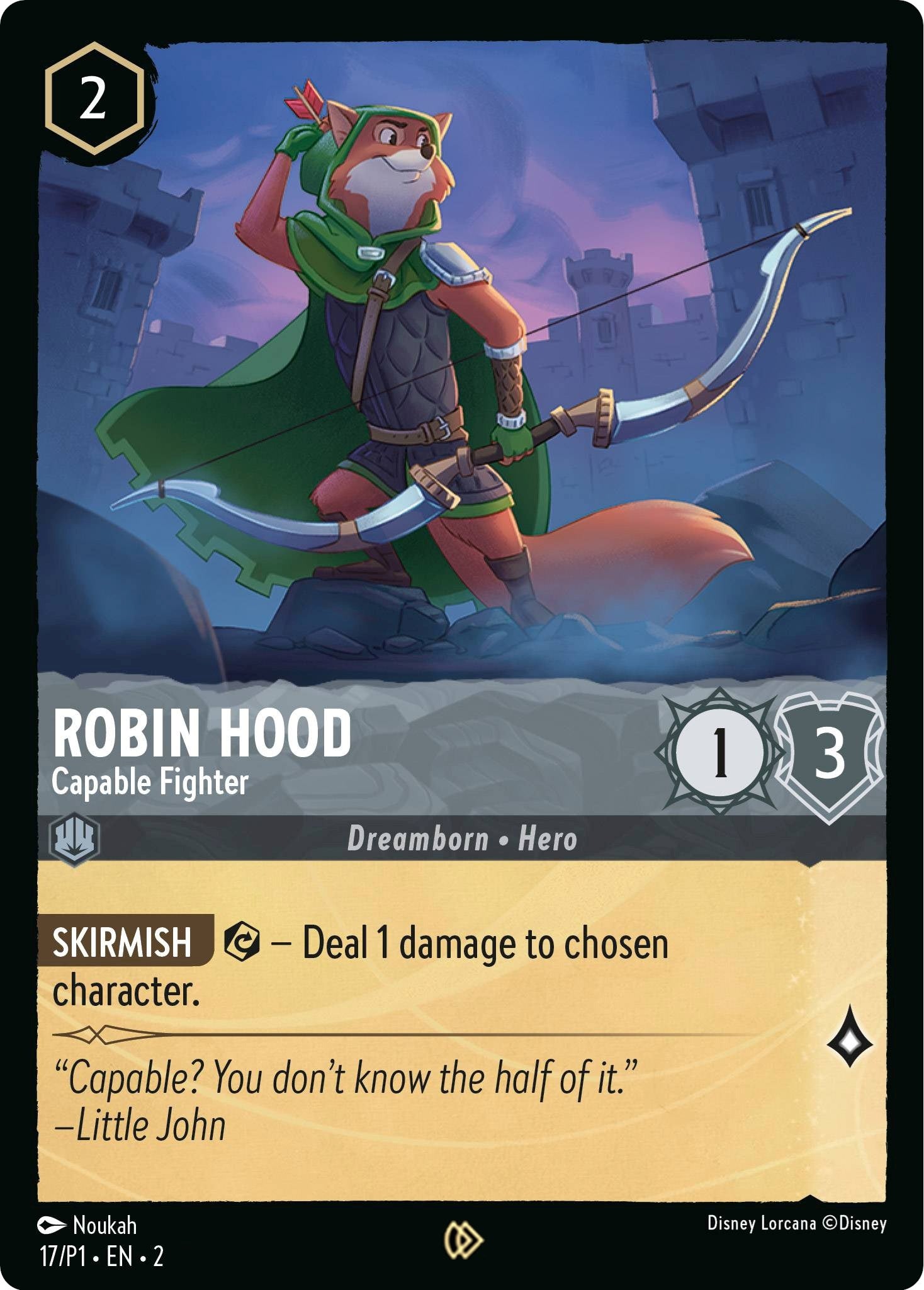 Image for Robin Hood - Capable Fighter (Disney Lorcana Promo Cards) (17) - Disney Lorcana