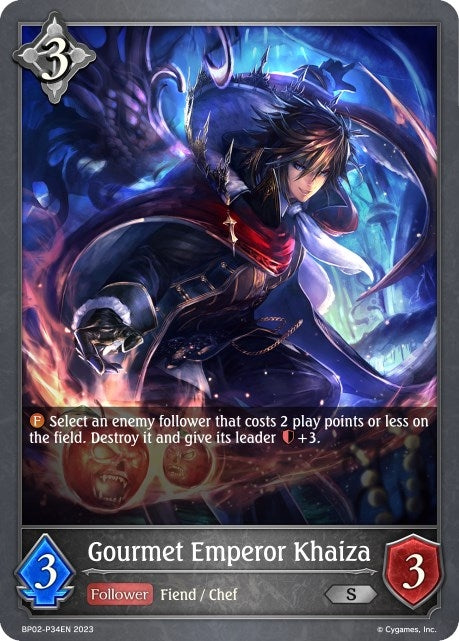 Image for Gourmet Emperor Khaiza - P34EN (Foil) (BP02: Reign of Bahamut) (BP02-P34EN) - Shadowverse: Evolve