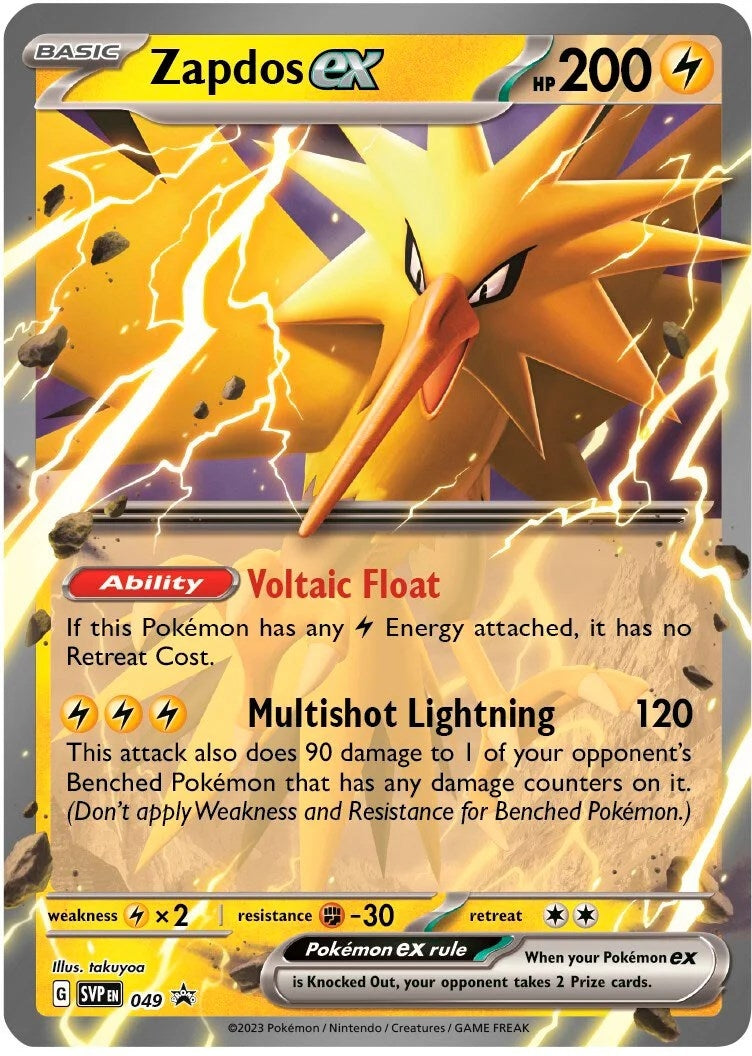 Image for Zapdos ex - 049 (SV: Scarlet & Violet Promo Cards) (049) - Pokemon