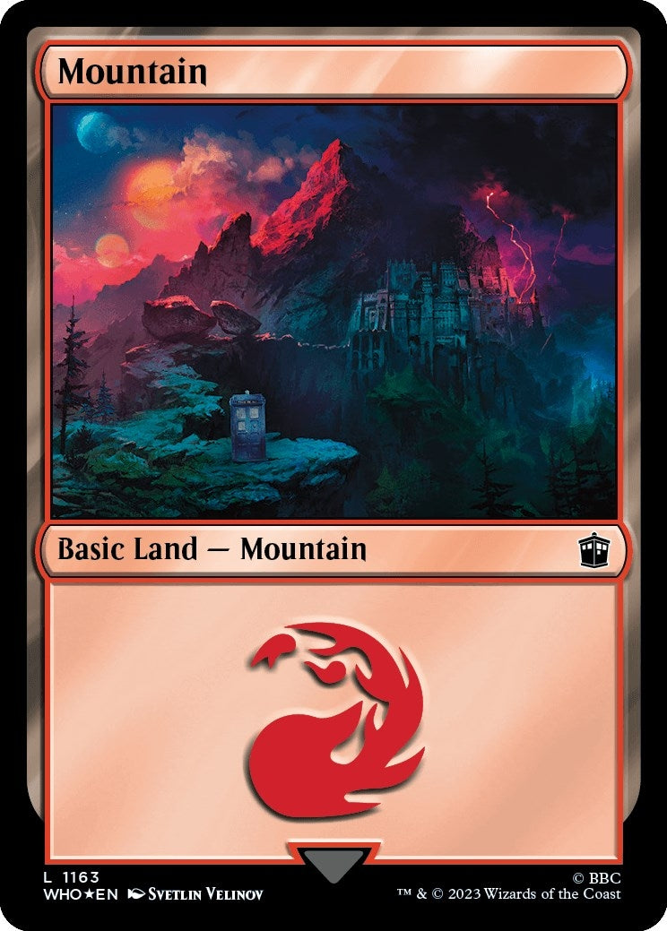 Image for Mountain (1163) (Surge Foil) (Universes Beyond: Doctor Who) (1163) - Magic: The Gathering