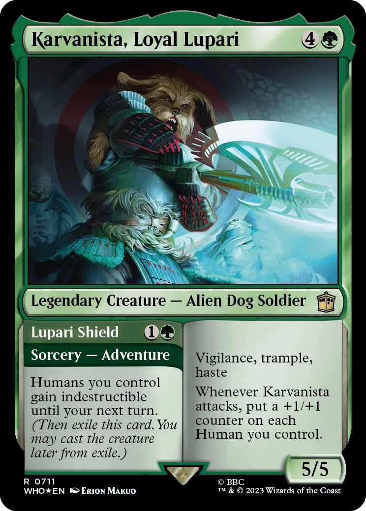 Image for Karvanista, Loyal Lupari (Surge Foil) (Universes Beyond: Doctor Who) (711) - Magic: The Gathering