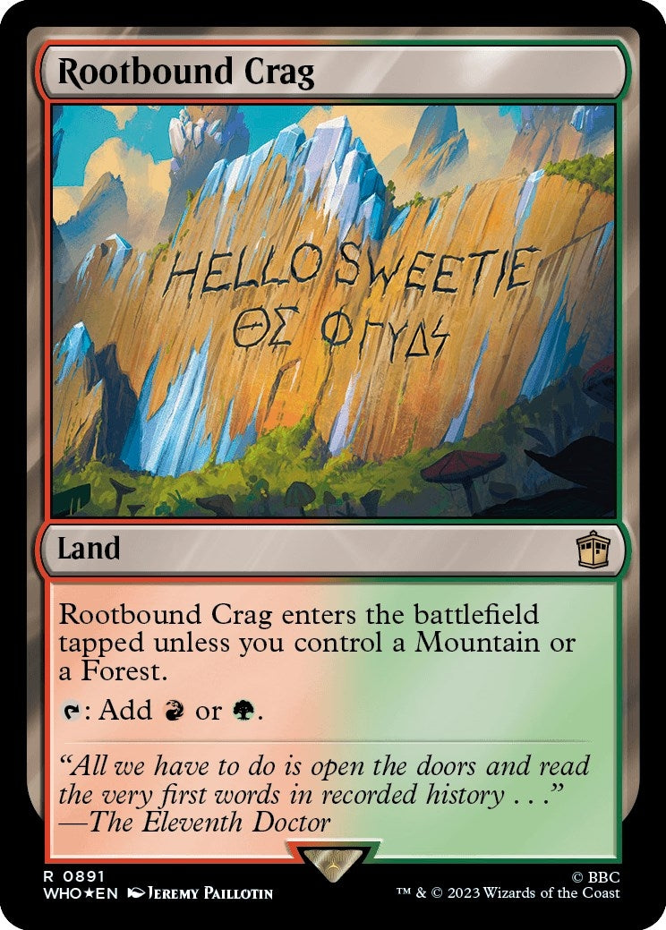 Image for Rootbound Crag (Surge Foil) (Universes Beyond: Doctor Who) (891) - Magic: The Gathering